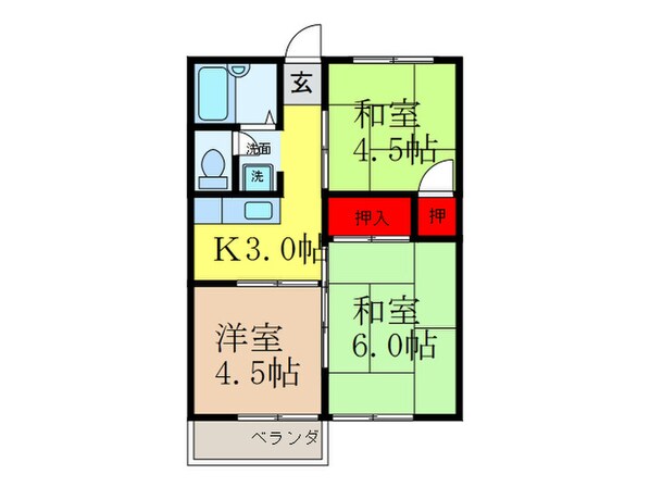 ハイツ ベインテⅠの物件間取画像